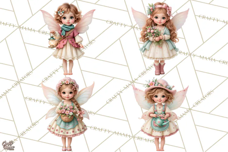 Fairy Garden Clipart, Whimsical Fairy Hollow PNG, Mushroom