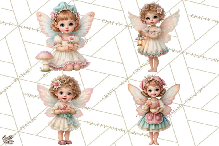 Fairy Garden Clipart, Whimsical Fairy Hollow PNG, Mushroom