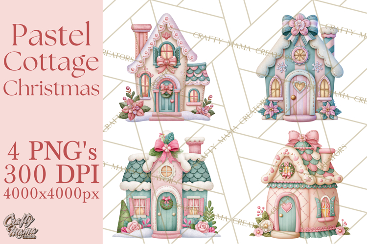Cozy Cottage Christmas Clipart PNG