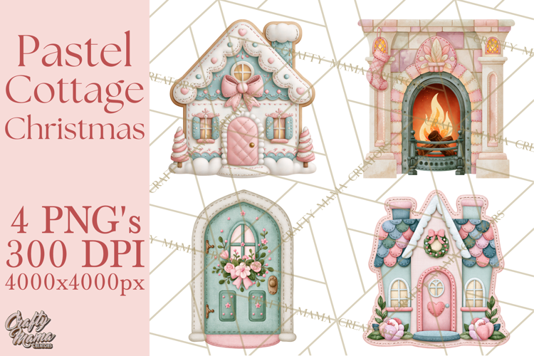 Cozy Cottage Christmas Clipart PNG