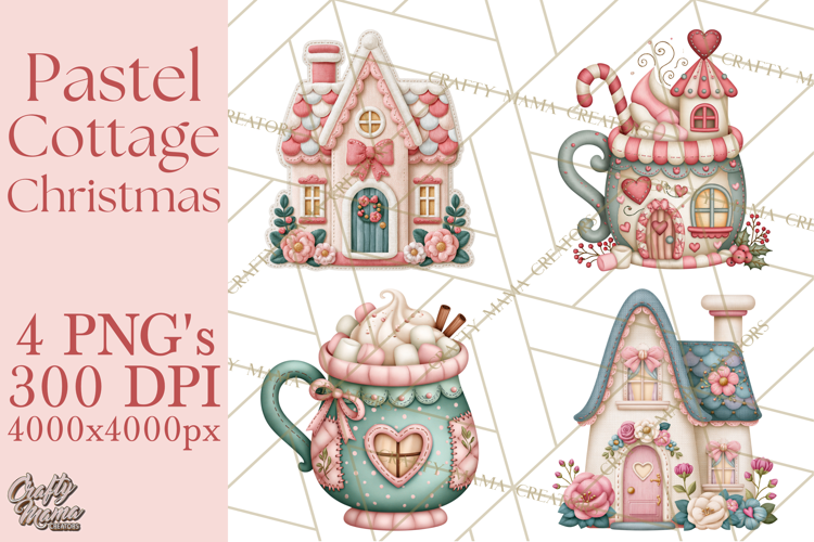 Cozy Cottage Christmas Clipart PNG