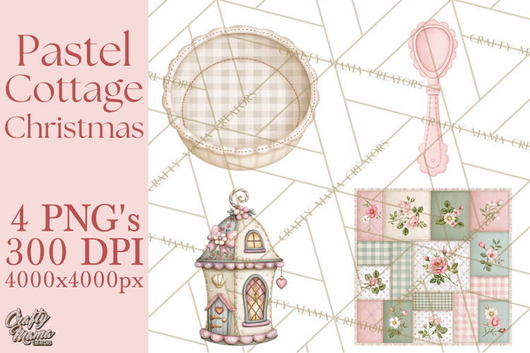 Cozy Cottage Christmas Clipart PNG