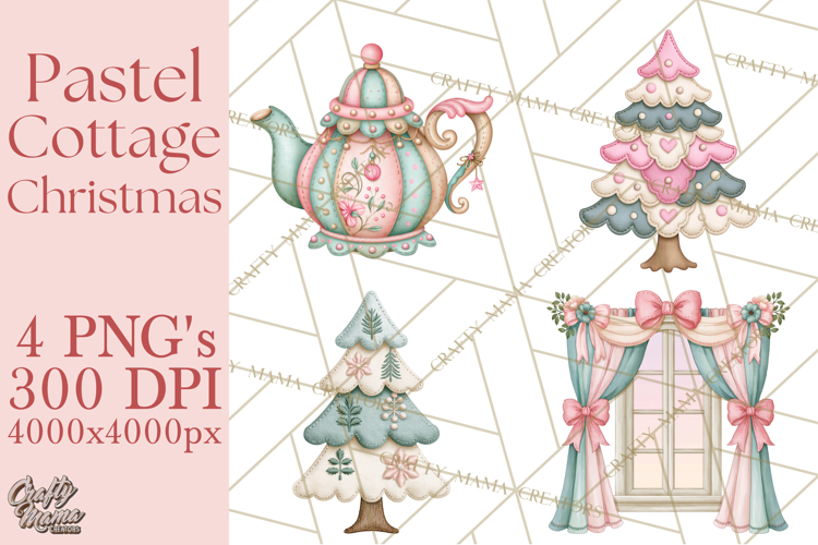 Cozy Cottage Christmas Clipart PNG