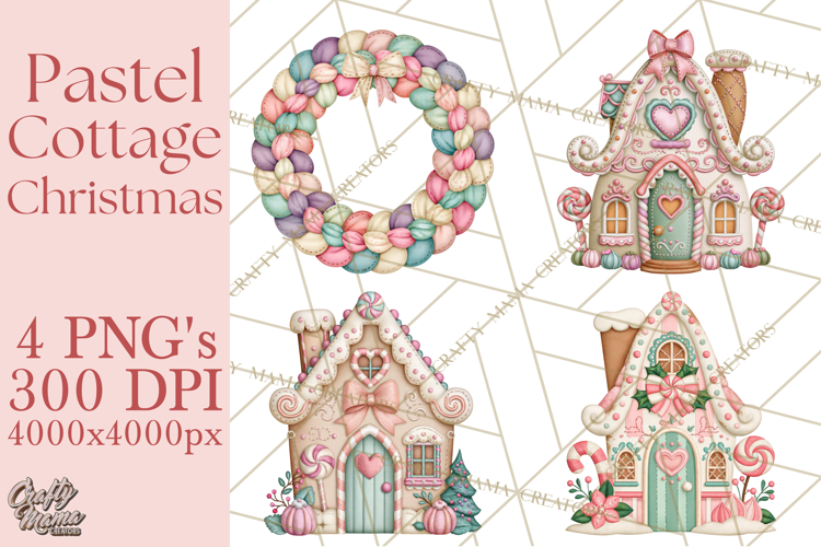 Cozy Cottage Christmas Clipart PNG