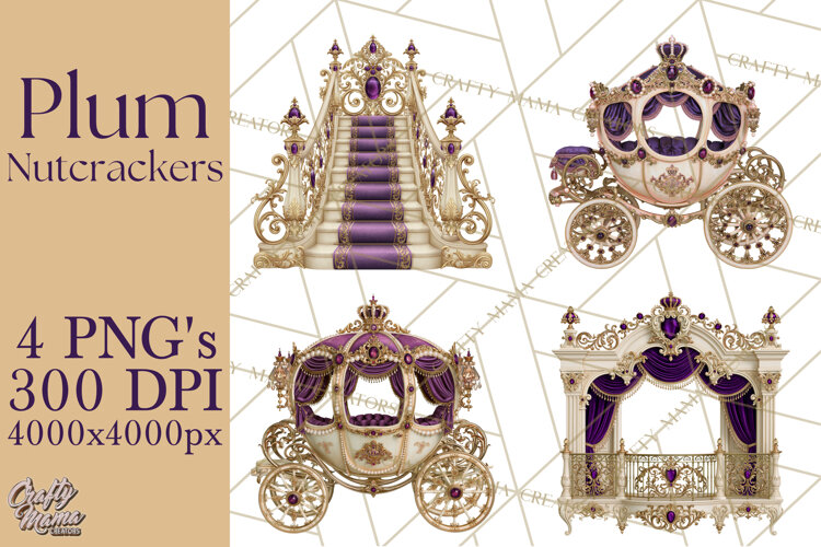 Purple Nutcracker Clipart PNG, Christmas Decor example image 1