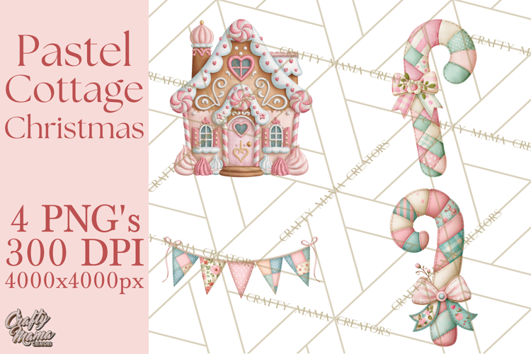 Cozy Cottage Christmas Clipart PNG
