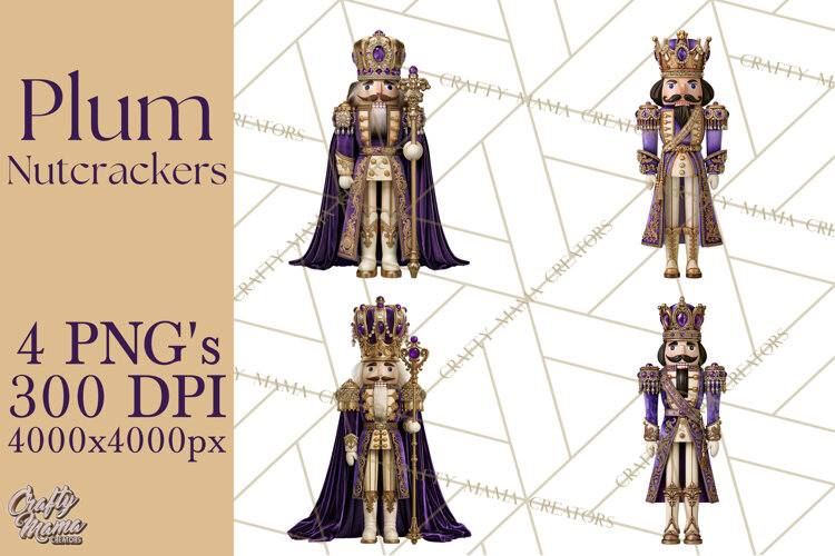 Purple Nutcracker Clipart PNG, Christmas Decor example image 1