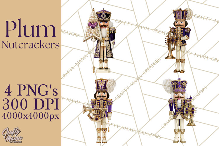 Purple Nutcracker Clipart PNG, Christmas Decor example image 1