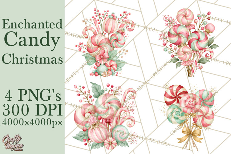 Candy Christmas Village PNG, Enchanted Christmas Decorations example image 1