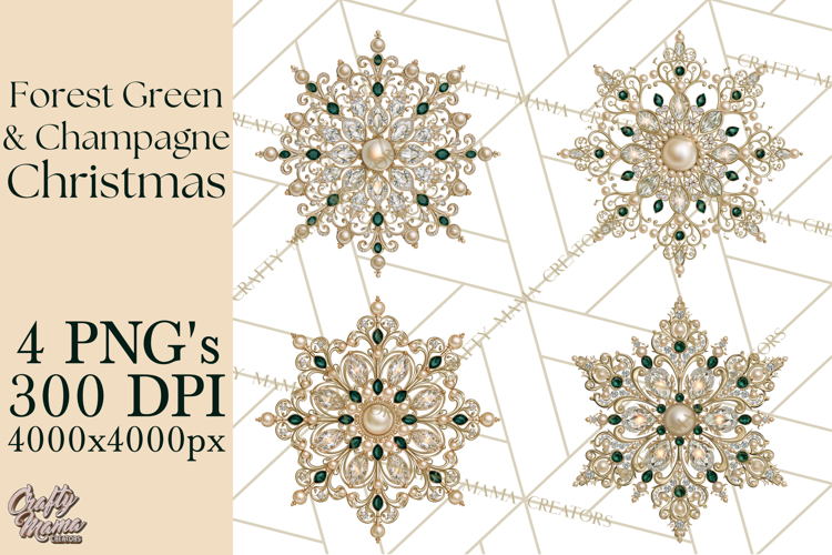 Forest Green Champagne Christmas Clipart PNG