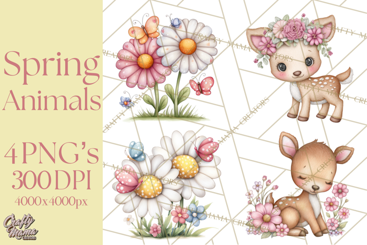 Spring Woodland Critter Clipart PNG, Spring Png