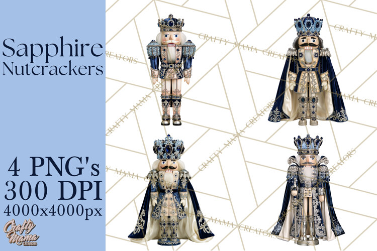 Midnight Sapphire Nutcracker Clipart PNG, Christmas Clipart example image 1