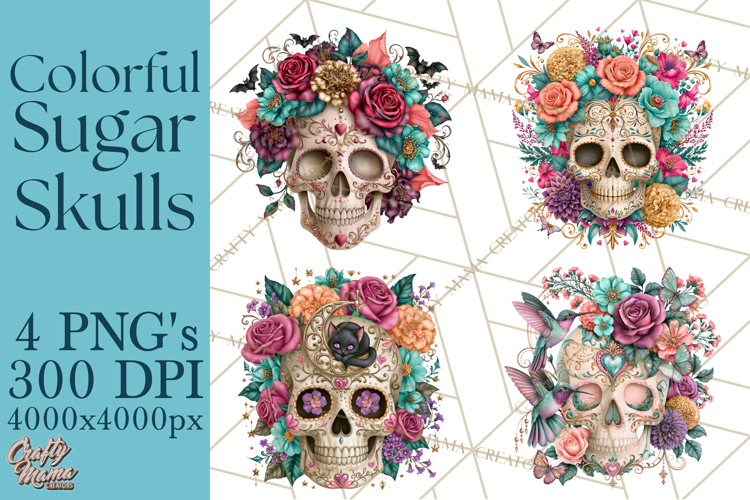 Sugar Skull Halloween Clipart PNG