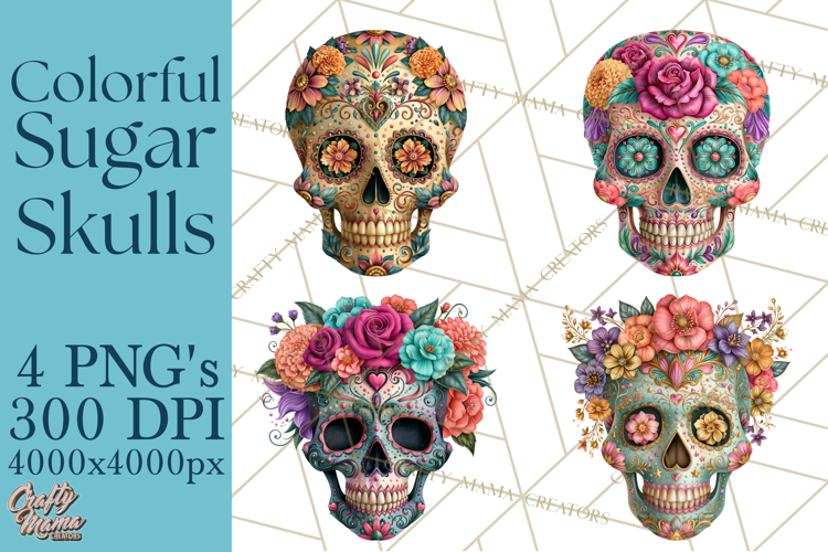 Sugar Skull Halloween Clipart PNG