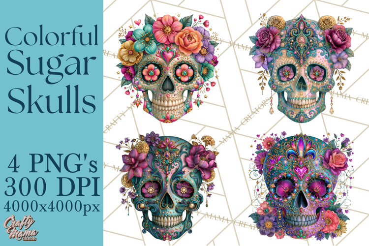Sugar Skull Halloween Clipart PNG