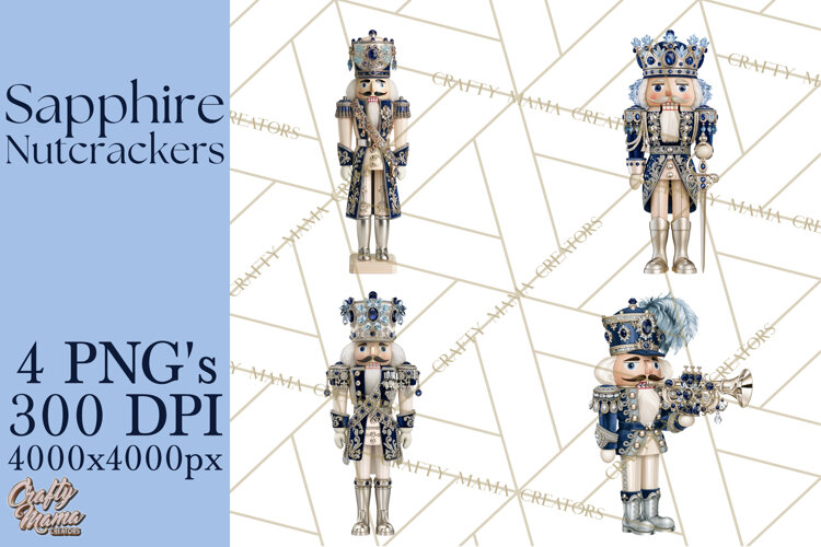 Midnight Sapphire Nutcracker Clipart PNG, Christmas Clipart example image 1