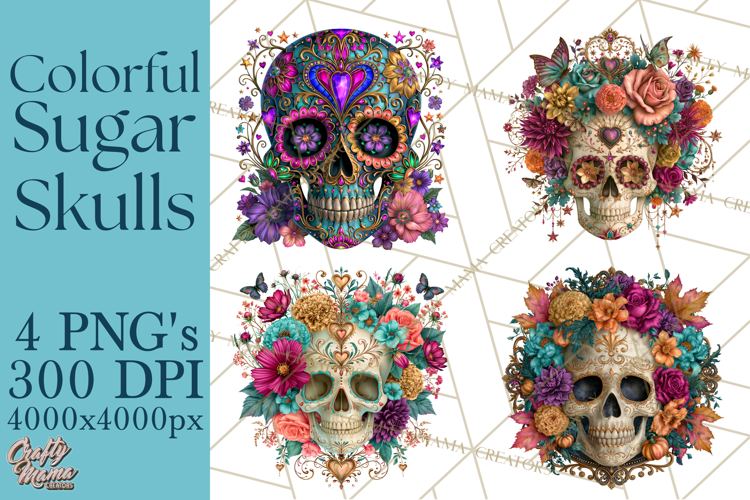Sugar Skull Halloween Clipart PNG