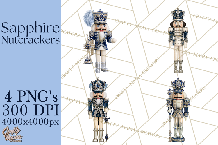 Midnight Sapphire Nutcracker Clipart PNG, Christmas Clipart