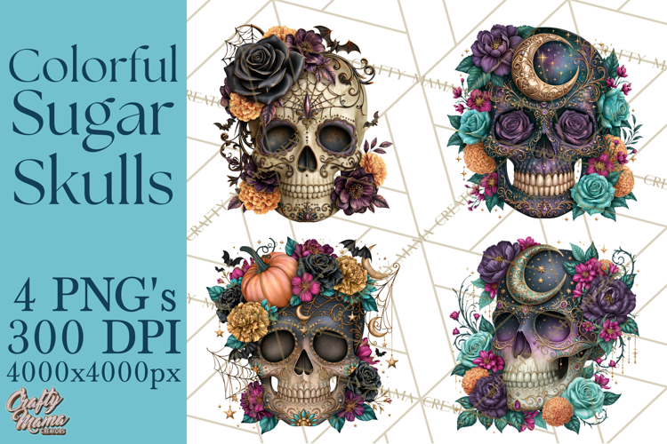 Sugar Skull Halloween Clipart PNG