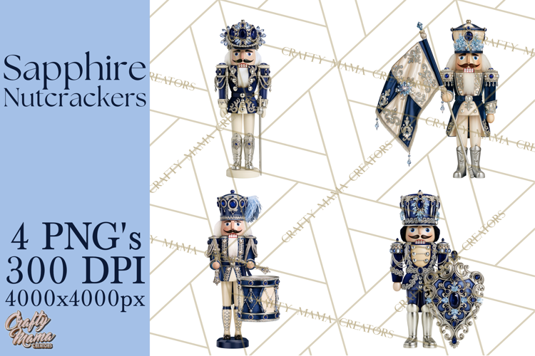 Midnight Sapphire Nutcracker Clipart PNG, Christmas Clipart