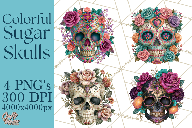 Sugar Skull Halloween Clipart PNG