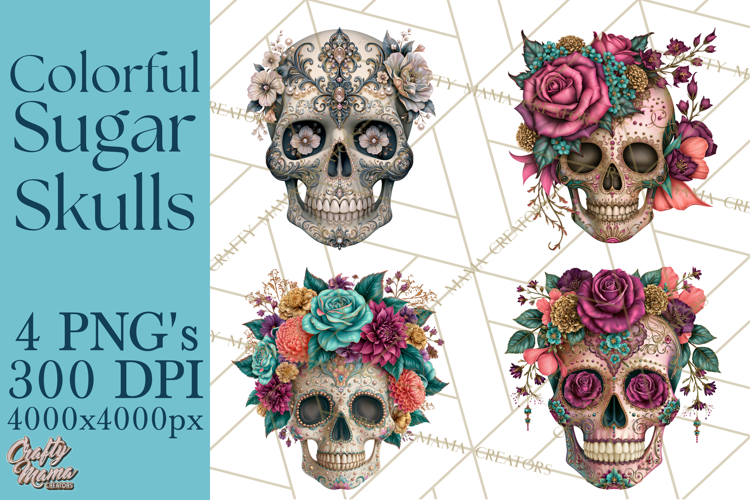 Sugar Skull Halloween Clipart PNG