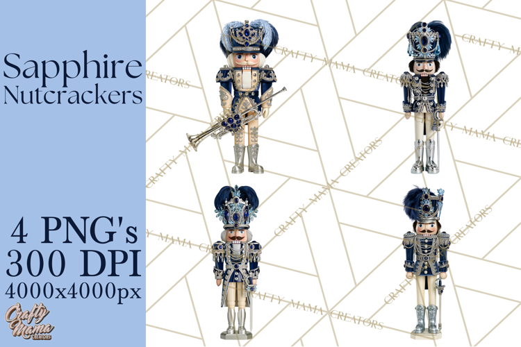 Midnight Sapphire Nutcracker Clipart PNG, Christmas Clipart