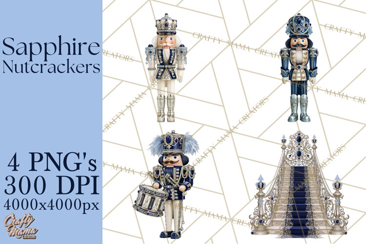 Midnight Sapphire Nutcracker Clipart PNG, Christmas Clipart example image 1