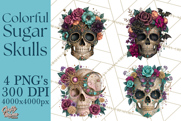 Sugar Skull Halloween Clipart PNG