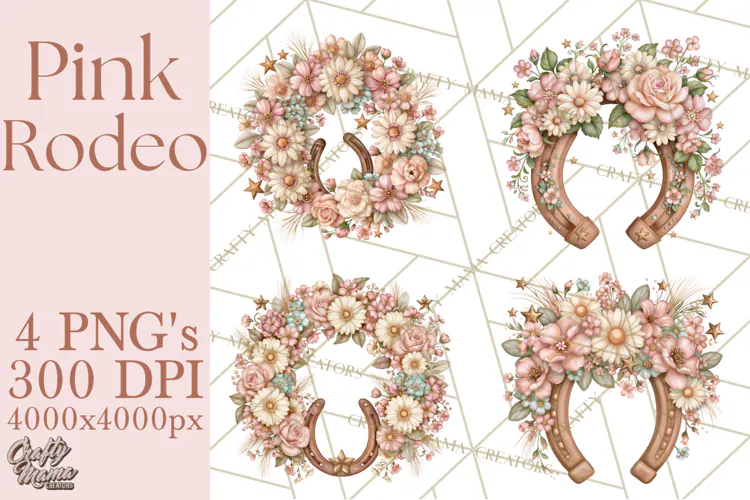 Pink Rodeo Western Clipart PNG, Rustic Cowgirl