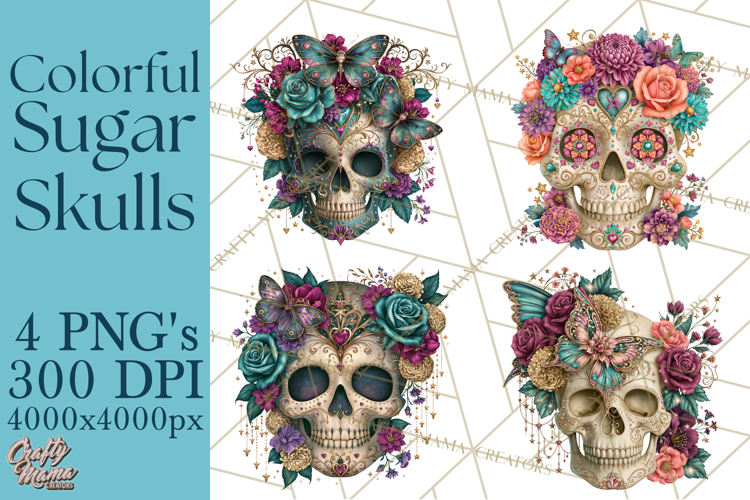 Sugar Skull Halloween Clipart PNG