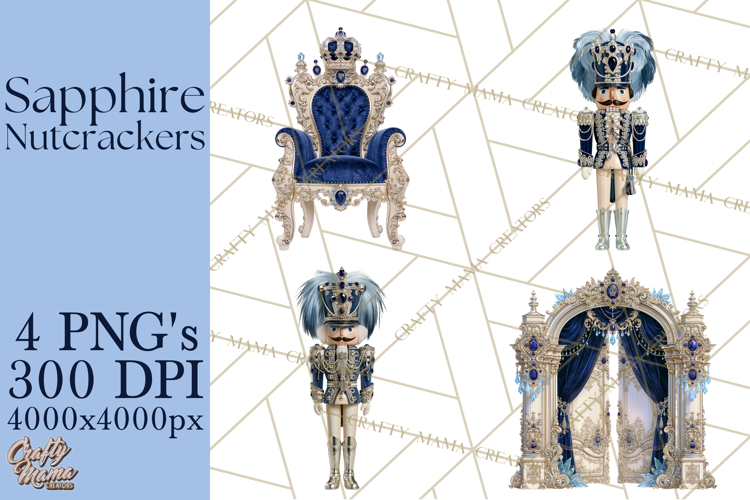 Midnight Sapphire Nutcracker Clipart PNG, Christmas Clipart
