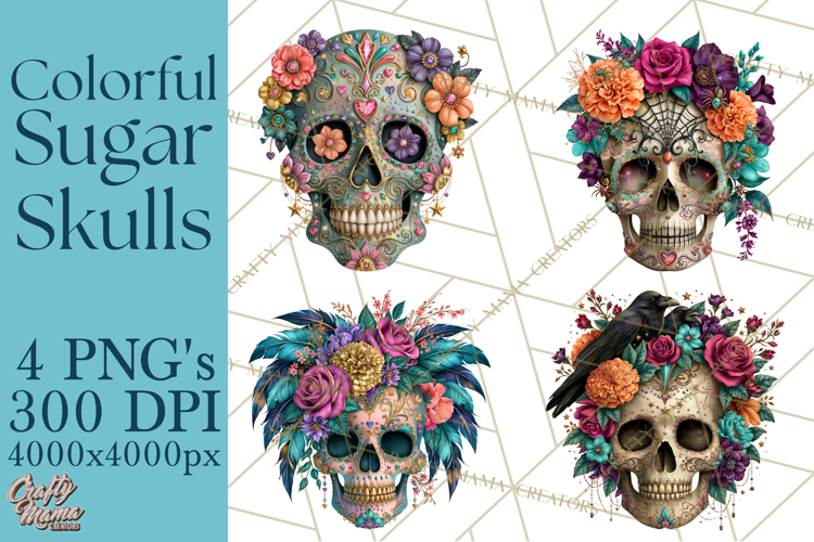Sugar Skull Halloween Clipart PNG