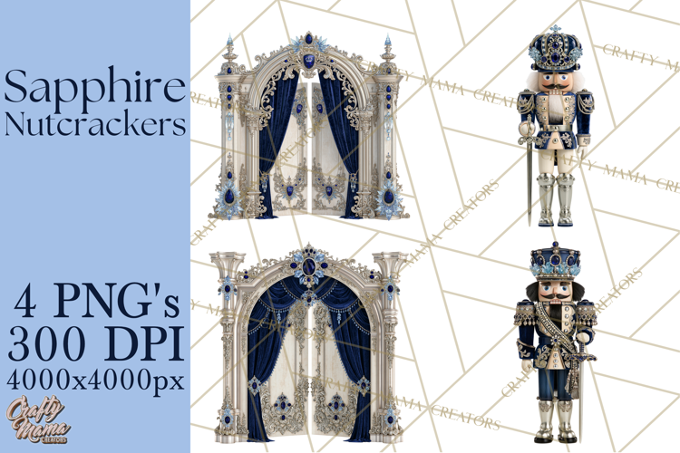 Midnight Sapphire Nutcracker Clipart PNG, Christmas Clipart