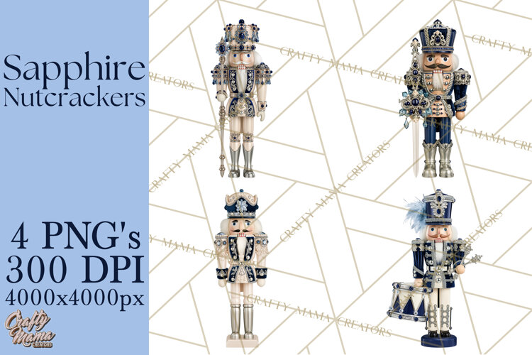 Midnight Sapphire Nutcracker Clipart PNG, Christmas Clipart example image 1
