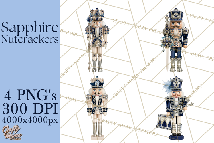 Midnight Sapphire Nutcracker Clipart PNG, Christmas Clipart