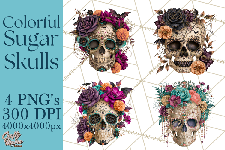 Sugar Skull Halloween Clipart PNG