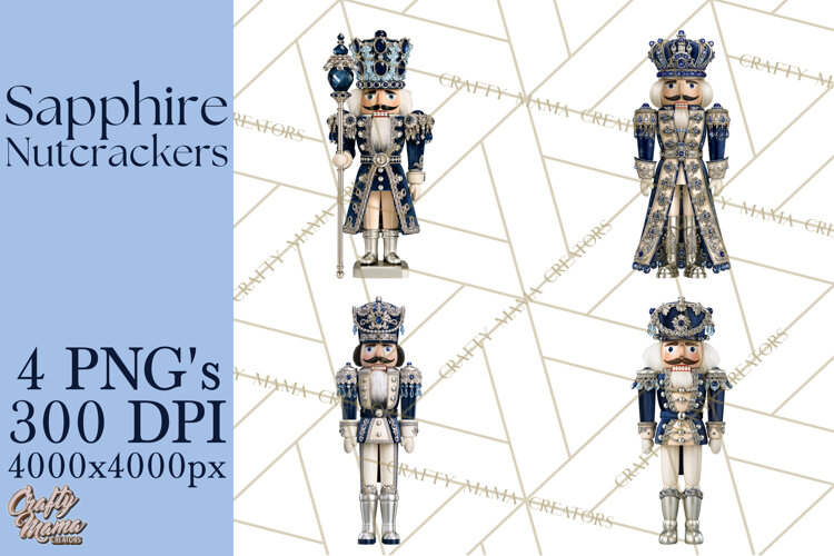 Midnight Sapphire Nutcracker Clipart PNG, Christmas Clipart example image 1