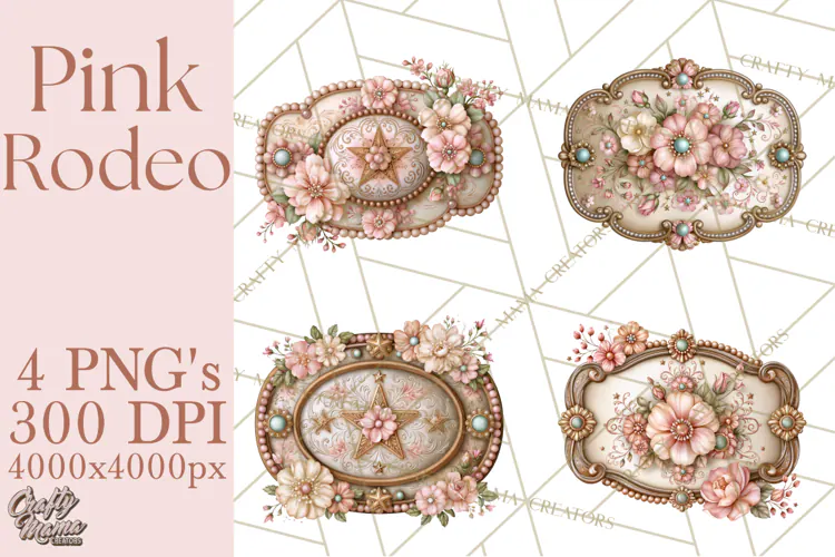 Pink Rodeo Western Clipart PNG, Rustic Cowgirl