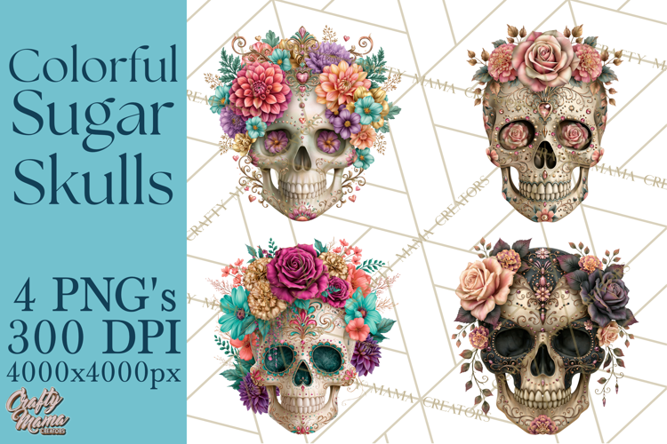 Sugar Skull Halloween Clipart PNG