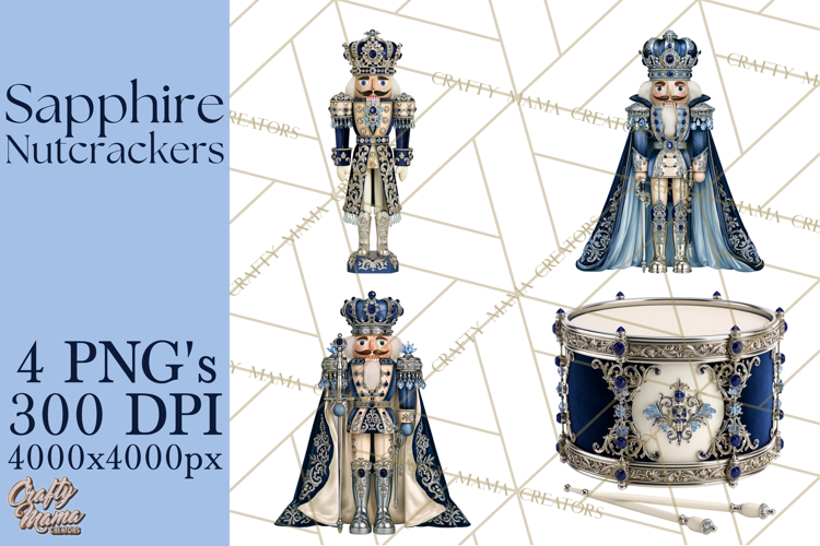 Midnight Sapphire Nutcracker Clipart PNG, Christmas Clipart