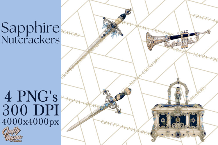 Midnight Sapphire Nutcracker Clipart PNG, Christmas Clipart example image 1