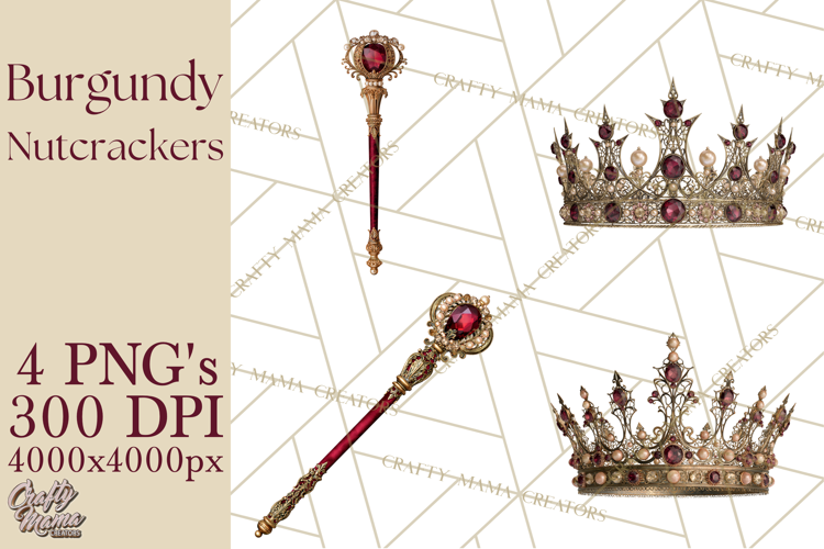 Burgundy Antique Gold Nutcracker Clipart PNG, Christmas