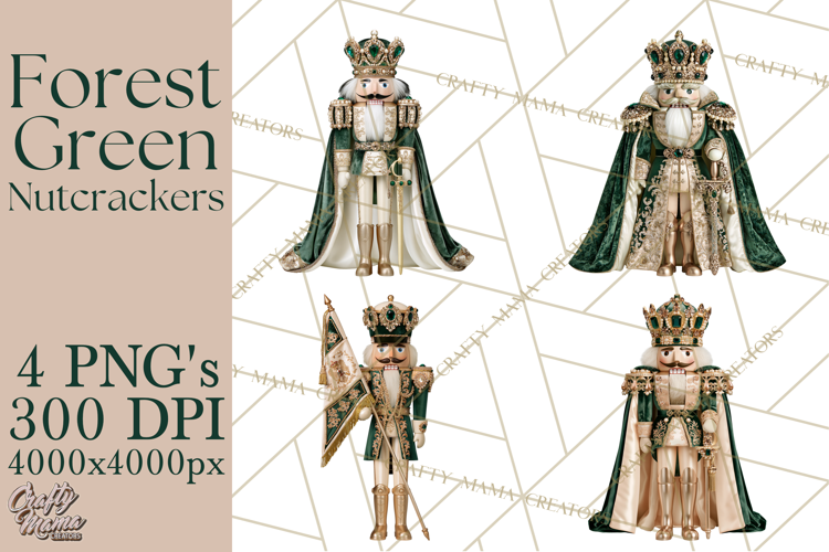 Forest Green Nutcracker Clipart PNG, Christmas Decor