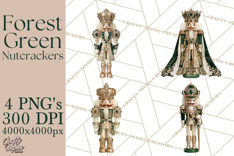 Forest Green Nutcracker Clipart PNG, Christmas Decor