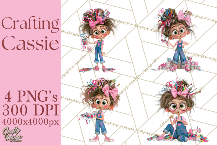 Crafting Cassie Cute Creative Clipart PNG