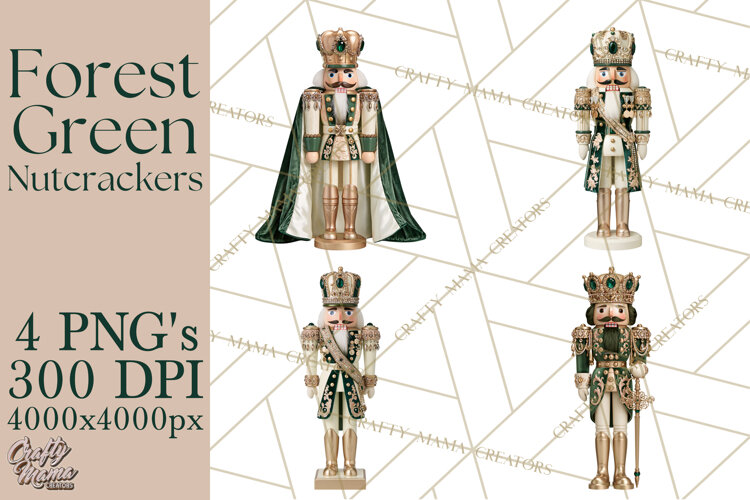 Forest Green Nutcracker Clipart PNG, Christmas Decor example image 1