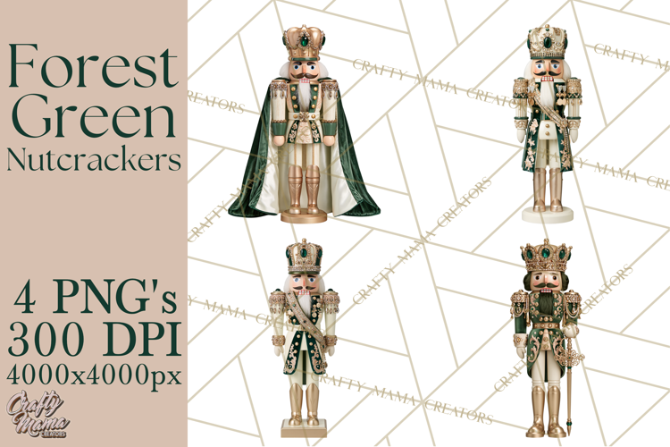 Forest Green Nutcracker Clipart PNG, Christmas Decor