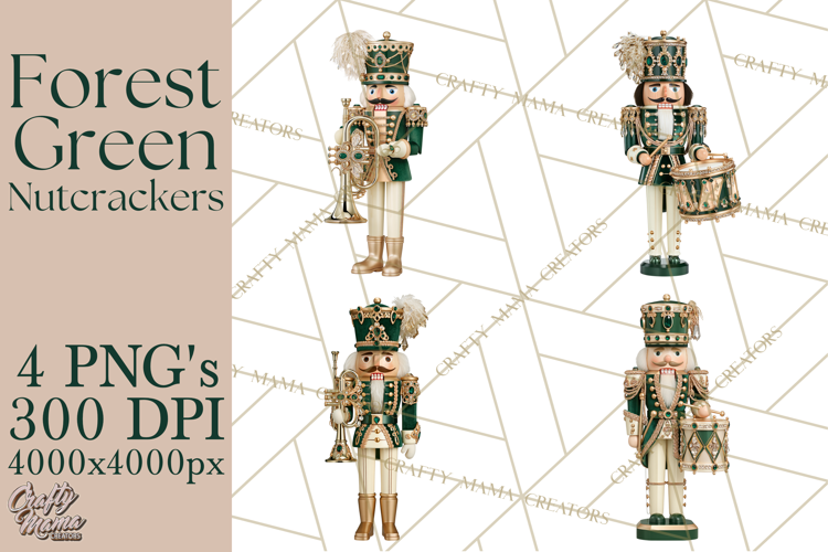 Forest Green Nutcracker Clipart PNG, Christmas Decor
