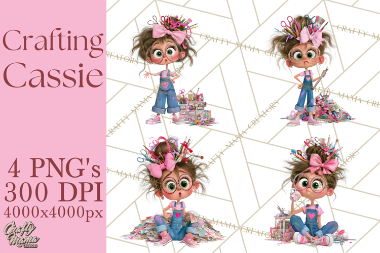 Crafting Cassie Cute Creative Clipart PNG